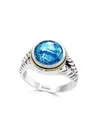 EFFY ENY WOMEN'S 18K YELLOW GOLD, STERLING SILVER & BLUE TOPAZ RING