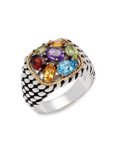 Effy Eny Women's 18k Yellow Goldplated, Sterling Silver & Multi Stone Dome Ring