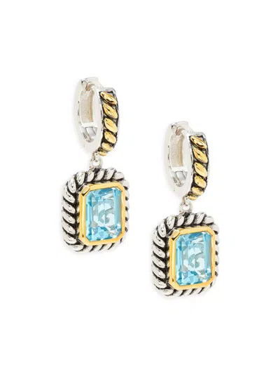 Effy Eny Women's 18k Yellow Goldplated Sterling Silver & Topaz Huggie Earrings