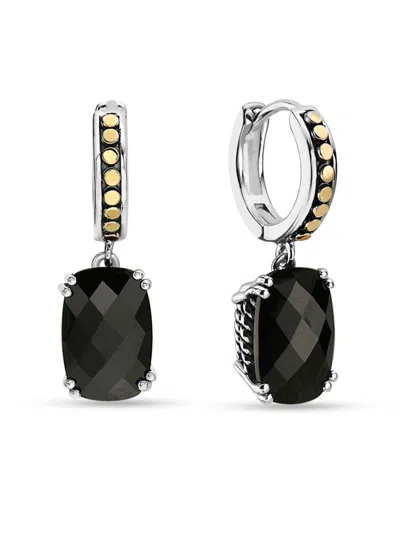 Effy Eny Women's 18k Yelow Gold, Sterling Silver & Onyx Drop Earrings In Black