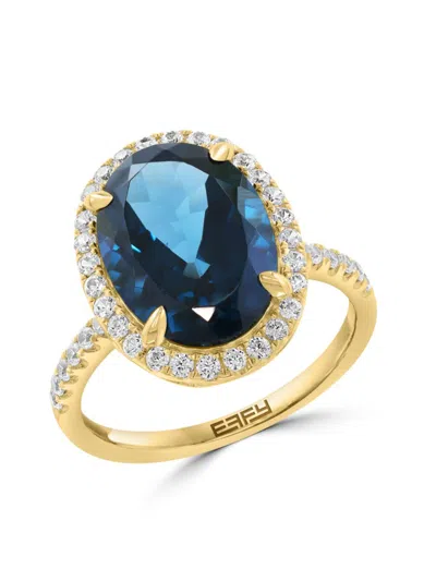 Effy Eny Women's Gold-plated Silver & 7.96 Tcw London Blue Topaz & Zircon Ring