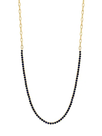 Effy Eny Women's Goldplated Sterling Silver & Sapphire Necklace In Black