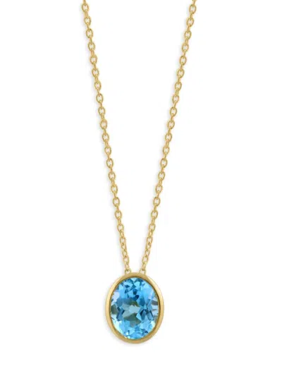 Effy Eny Women's Goldplated Sterling Silver Blue Topaz Pendant Necklace