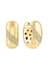 Effy Eny Women's Goldplated Sterling Silver Diamond Huggie Earrings In Gold