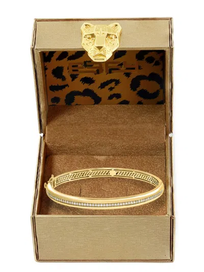 Effy Eny Women's 14k Goldplated Sterling Silver & White Sapphire Bangle Bracelet In Goldtone