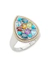 Effy Eny Women's Stainless Steel, 14k Yellow Gold & Multi-stone Ring In Silver