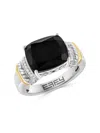 Effy Eny Women's Sterling Silver, 14k Yellow Gold, Onyx & Diamond Ring In Silver