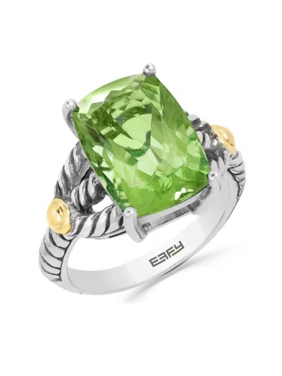 Effy Eny Women's Sterling Silver, 18k Gold & Amethyst Ring In Green