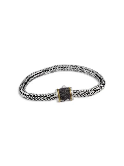 Effy Eny Women's Sterling Silver, 18k Yellow Gold & 0.17 Tcw Black Diamond Bracelet