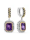 Effy Eny Women's Sterling Silver, 18k Yellow Gold & Amethyst Drop Earrings In Silver