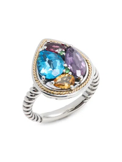 Effy Eny Women's Sterling Silver, 18k Yellow Gold & Multi Stone Ring