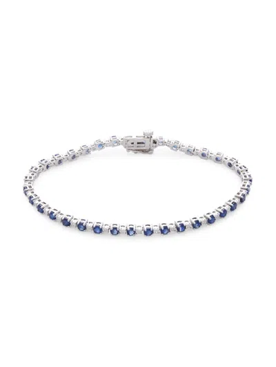 Effy Eny Women's Sterling Silver, Sapphire & Diamond Tennis Bracelet