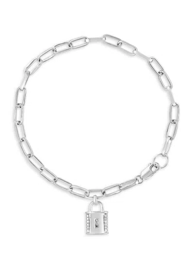 Effy Eny Women's Sterling Silver & 0.03 Tcw Diamond Padlock Bracelet