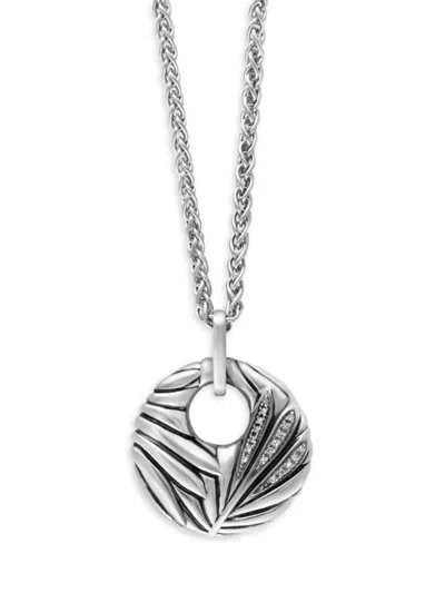 Effy Eny Women's Sterling Silver & 0.07 Tcw Diamond Pendant Necklace In Gray