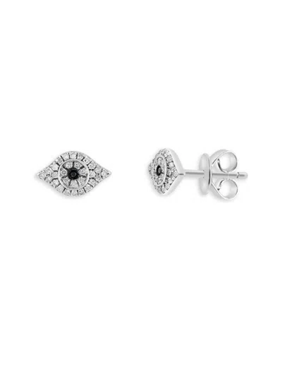 Effy Eny Women's Sterling Silver & 0.18 Tcw Diamond Evil Eye Stud Earrings