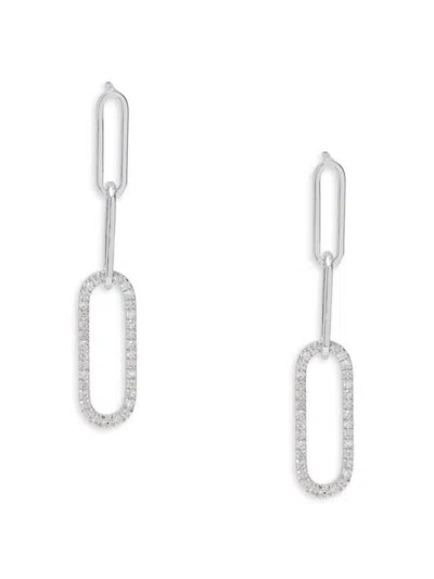 Effy Eny Women's Sterling Silver & 0.19 Tcw Diamond Paperclip Drop Earrings