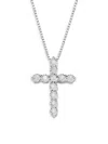 Effy Eny Women's Sterling Silver & 0.24 Tcw Diamond Cross Pendant Necklace In Silver