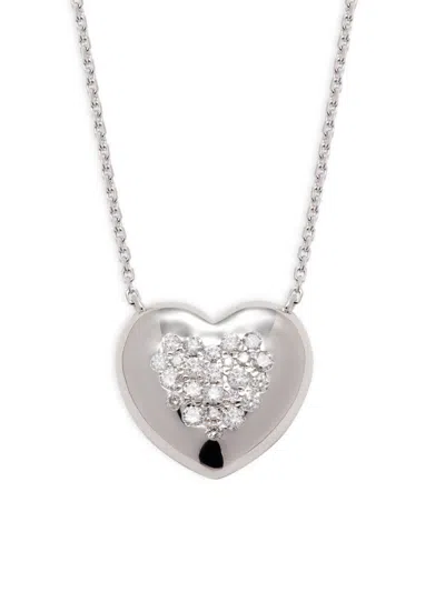 Effy Eny Women's Sterling Silver & 0.32 Tcw Diamond Heart Pendant Necklace