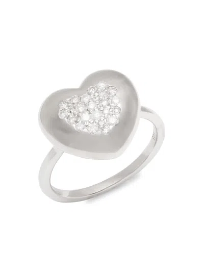 Effy Eny Women's Sterling Silver & 0.32 Tcw Diamond Heart Ring