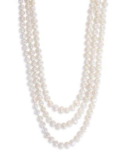 Effy Eny Women's Sterling Silver & 5mm Baroque Freshwater Pearl Multi-length Necklace In White