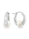Effy Eny Women's Sterling Silver & 6-7mm Freshwater Pearl Huggie Earrings In Silver