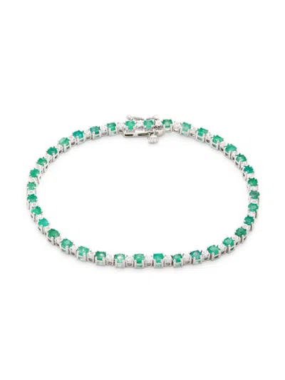 Effy Eny Women's Sterling Silver & Emerald Tennis Bracelet
