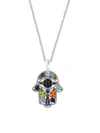 EFFY ENY WOMEN'S STERLING SILVER & MULTI STONE HAMSA PENDANT NECKLACE