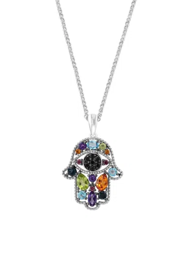 Effy Eny Women's Sterling Silver & Multi Stone Hamsa Pendant Necklace