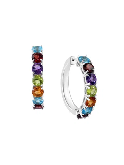 Effy Eny Women's Sterling Silver & Multi Stone Hoop Earrings