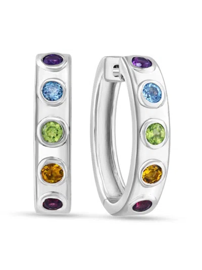 Effy Eny Women's Sterling Silver & Multi Stone Huggie Earrings