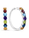 Effy Eny Women's Sterling Silver & Multi-stone Huggie Earrings In Silver
