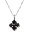 EFFY ENY WOMEN'S STERLING SILVER & ONYX CLOVER PENDANT NECKLACE