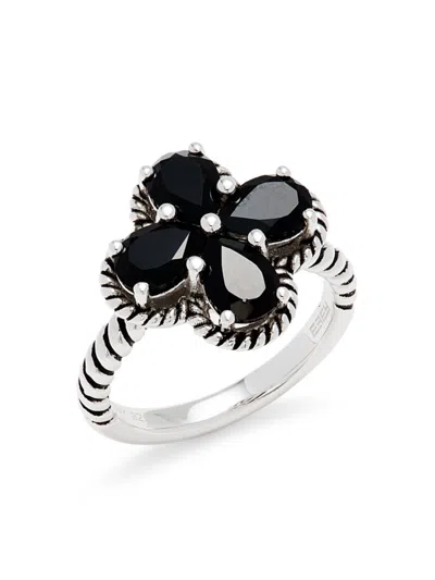 Effy Eny Women's Sterling Silver & Onyx Clover Ring