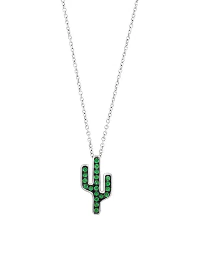 Effy Eny Women's Sterling Silver & Tsavorite Cactus Pendant Necklace
