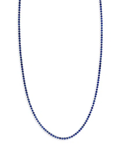 Effy Eny Women's Sterling Silver, Blue Sapphire & Diamond Necklace