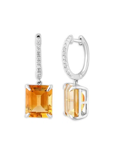 Effy Eny Women's Sterling Silver, Citrine & White Sapphire Drop Earrings In Metallic