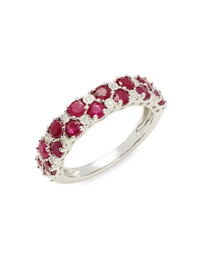 Effy Eny Women's Sterling Silver, Diamond & Ruby Ring