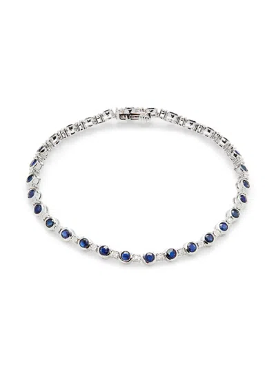 Effy Eny Women's Sterling Silver, Diamond & Sapphire Tennis Bracelet