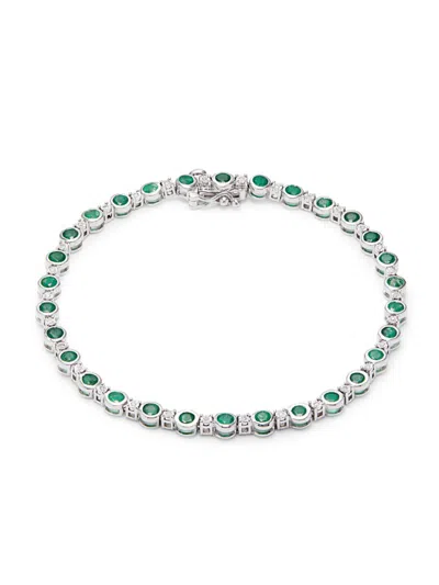 Effy Eny Women's Sterling Silver, Emerald & Diamond Bracelet