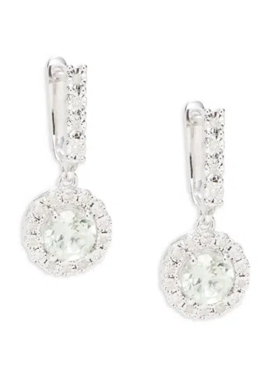 Effy Eny Women's Sterling Silver, Green Amethyst & Diamond Drop Earrings