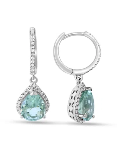 Effy Eny Women's Sterling Silver, Green Amethyst & Zircon Drop Earrings
