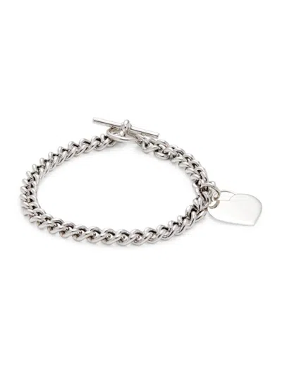 Effy Eny Women's Sterling Silver Heart Charm Link Bracelet In Metallic