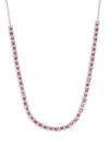 Effy Eny Women's Sterling Silver, Ruby & Diamond Half Tennis Necklace/15" In Ruby