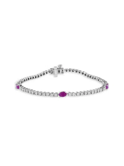 Effy Eny Women's Sterling Silver, Ruby & Diamond Tennis Bracelet