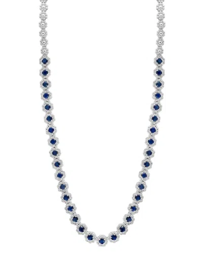 Effy Eny Women's Sterling Silver, Sapphire & Diamond Necklace