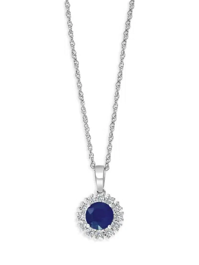 Effy Eny Women's Sterling Silver, Sapphire & Diamond Pendant Necklace In Metallic
