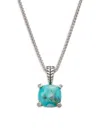 Effy Eny Women's Sterling Silver, Turquoise & Diamond Pendant Necklace In Silver