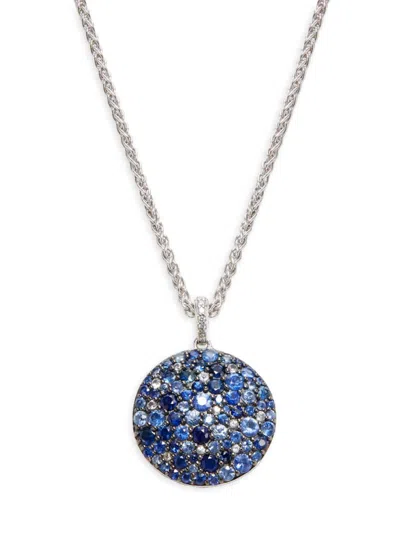 Effy Eny Women's Sterling Silver, White Sapphire & Diamond Pendant Necklace In Metallic