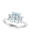 Effy Eny Women's Sterling Silver, White Topaz & Aquamarine Ring In Silver