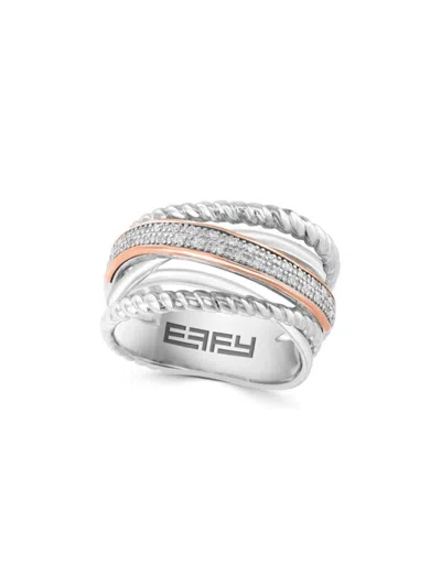 Effy Eny Women's Two Tone Sterling Silver & 0.11 Tcw Diamond Ring